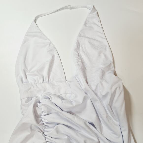 Superdown Mia Drape Slit Dress in White Small - Picture 5 of 14